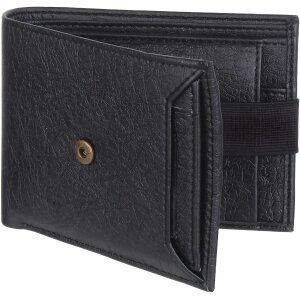 SAMTROH Men Black Artificial Leather Wallet (5 Card Slots)