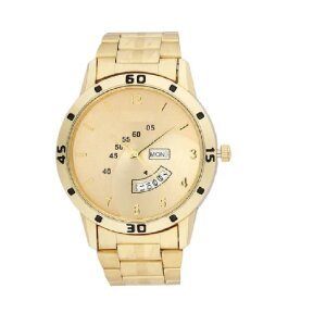 Men's Analog Stainless Steel Golden Watch