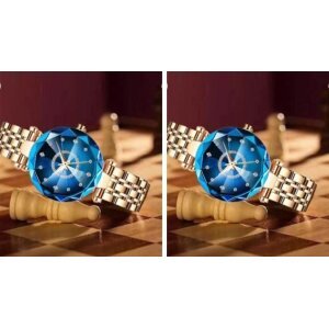 Women's Beautiful Diamond Shape Watch (Pack of 2)